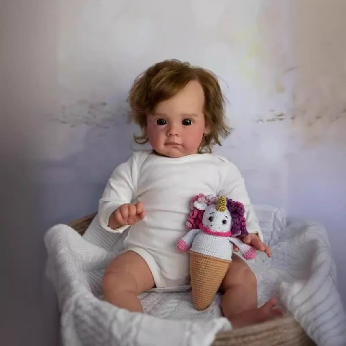 23inch Reborn Baby Doll with Cloth Body Toddler Rooted Hair Girl Doll Gift