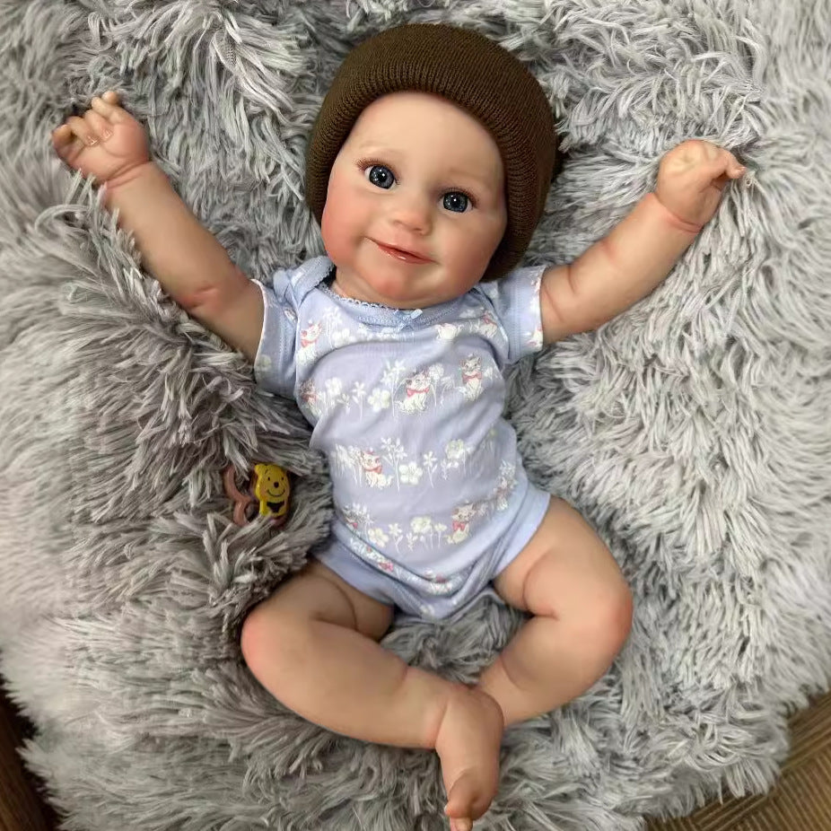 20Inch Realistic Reborn Newborn Doll with Cloth Body Delicate 3D Vein Skin Handmade Toy Doll as Birthday Gift for Girls