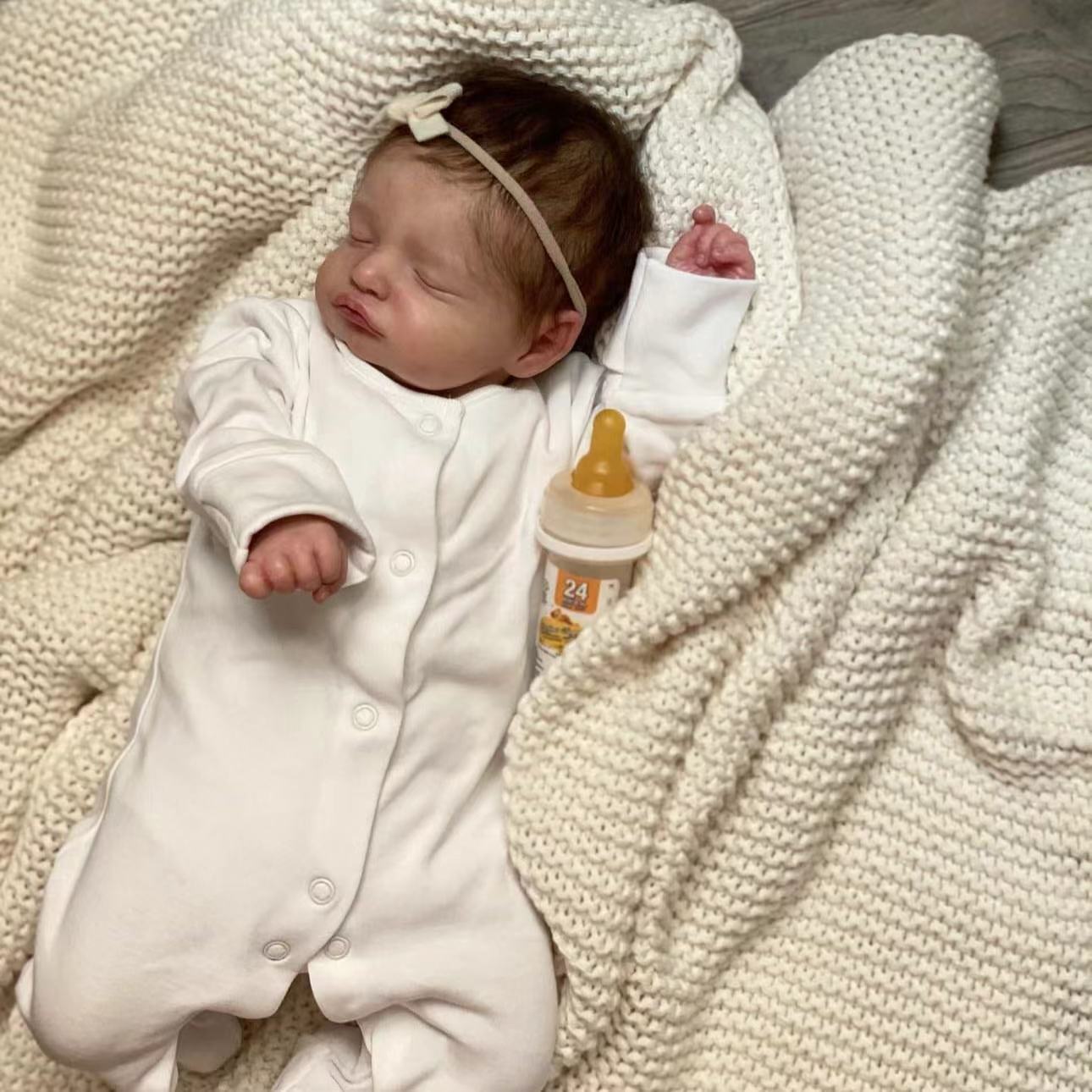 19inch Reborn Dolls with Cloth Body Touch Soft Newborn Baby Dolls Toys for Girls