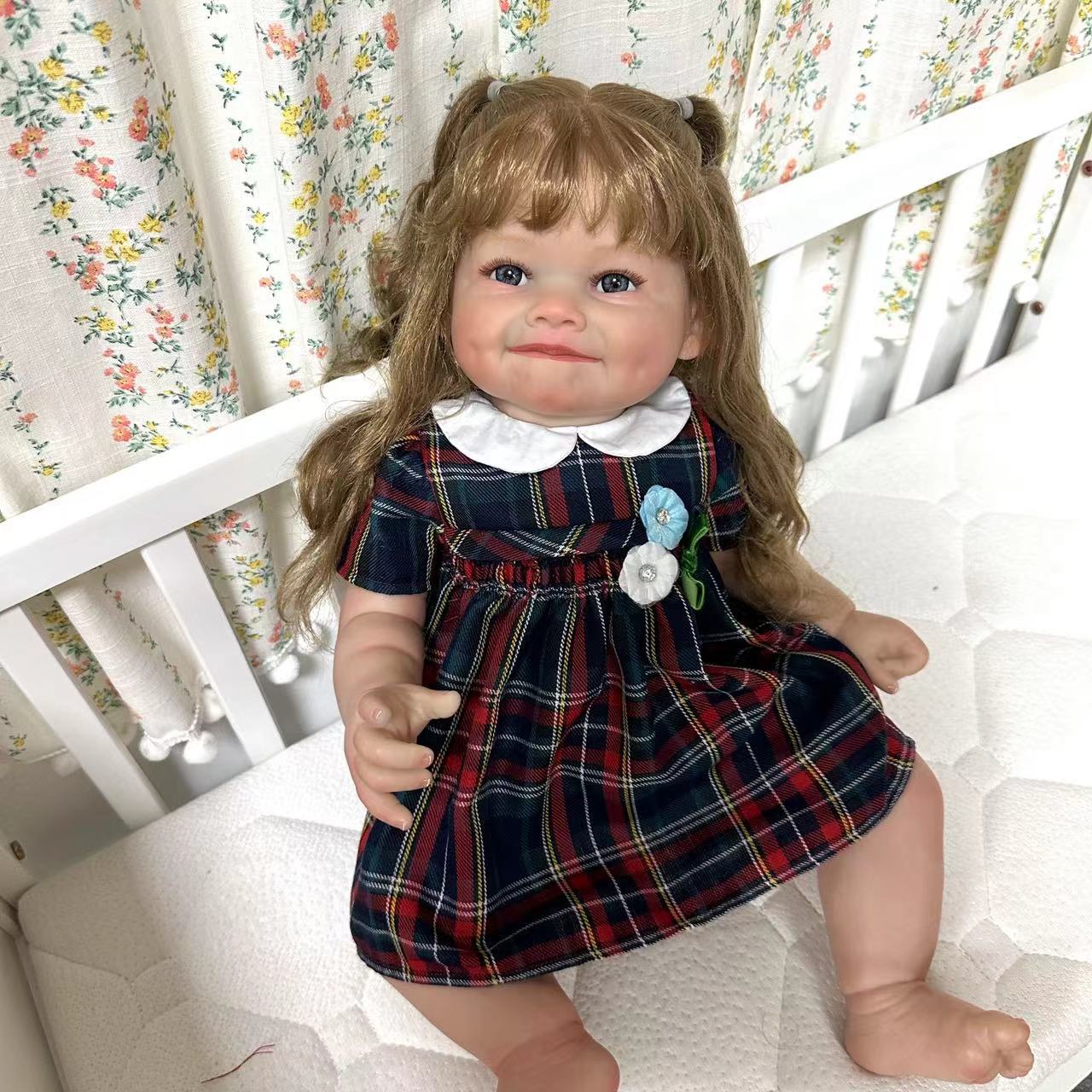 24inch Reborn Dolls with Cloth Body Touch Soft Smile Wine Nest Newborn Baby Dolls Toys for Girls Reborn Dolls