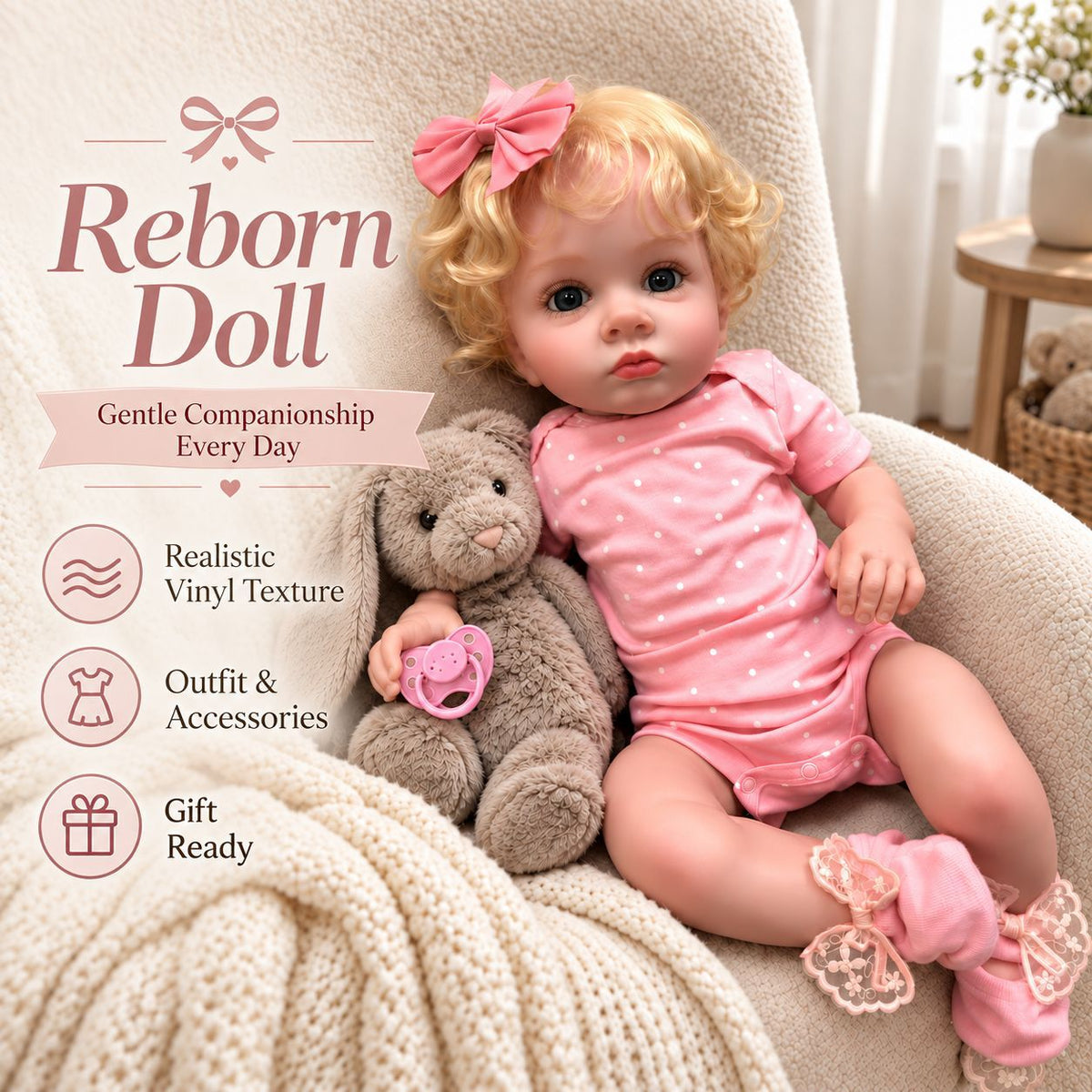 24 inch with Cloth Body reborn doll hot selling simulation baby gifts for kids