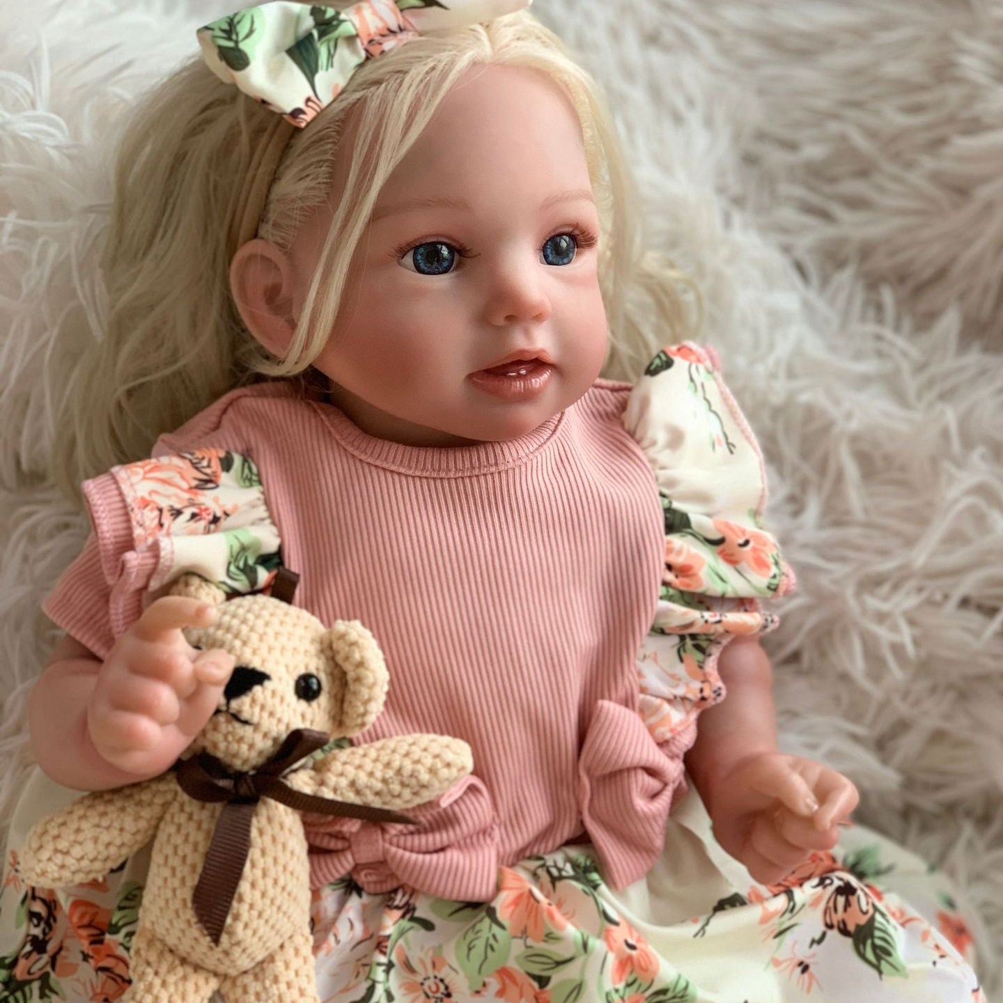 20 Inch with Cloth Body Blonde Reborn Toddler Doll, come with different styles, Birthday & Holiday Companion Gift