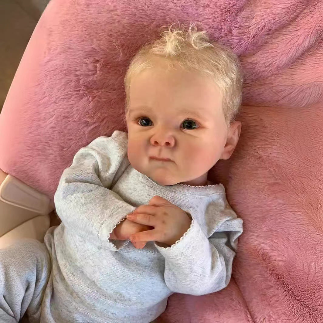 19inch Reborn Dolls with Cloth Body Touch Soft lmplanted Gold Hair Newborn Baby Dolls Toys for Girls Reborn Dolls