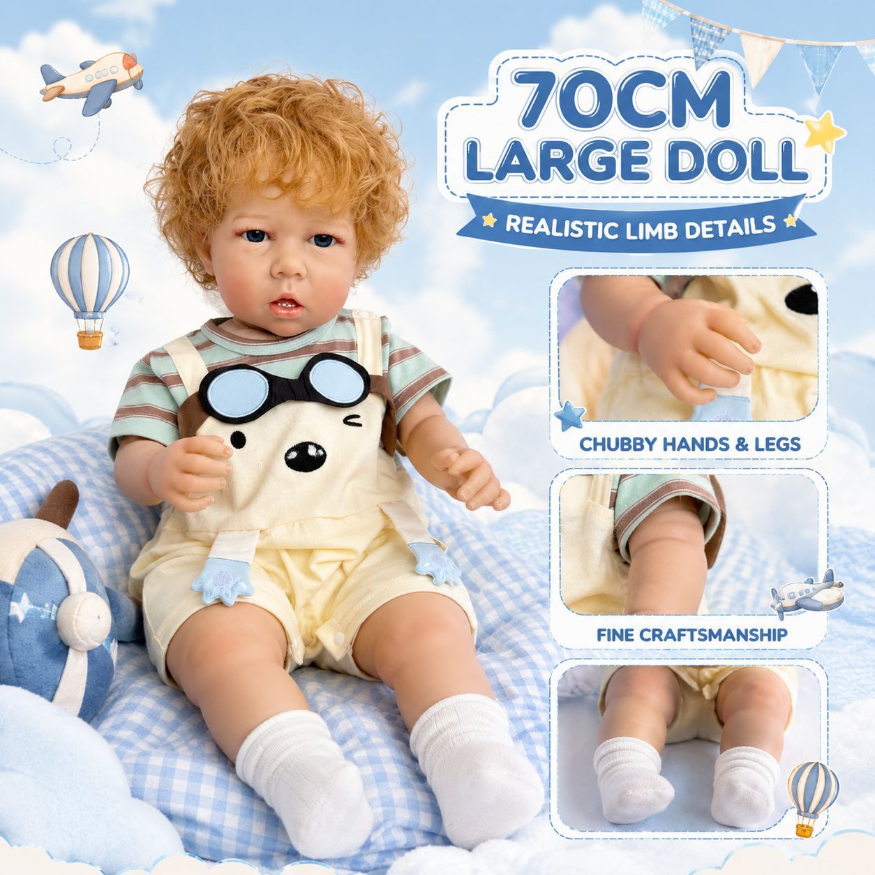 26 Inch with Cloth Body Reborn Style Doll, Hand‑Finished Details, Perfect Choice for Birthday and Holiday Gifting