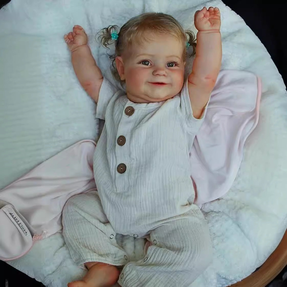 24inch Reborn Doll Cloth Body Lifelike with Visible Veins Real Doll for gifts