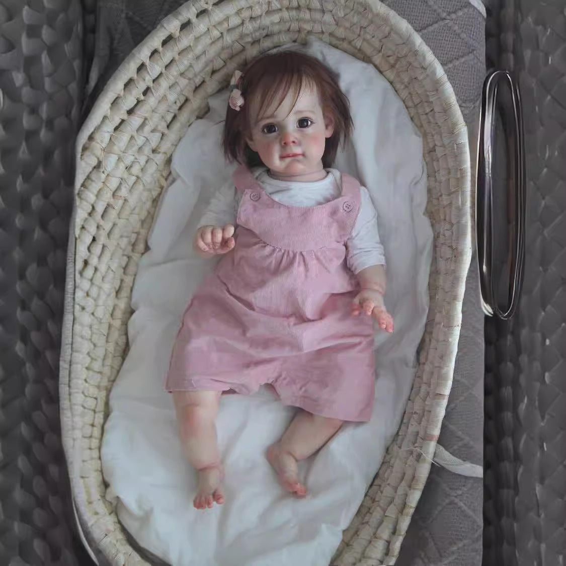 24inch Reborn Baby Dolls Girl Toddler Handmade with Cloth Body Lifelike Newborn Gift Doll