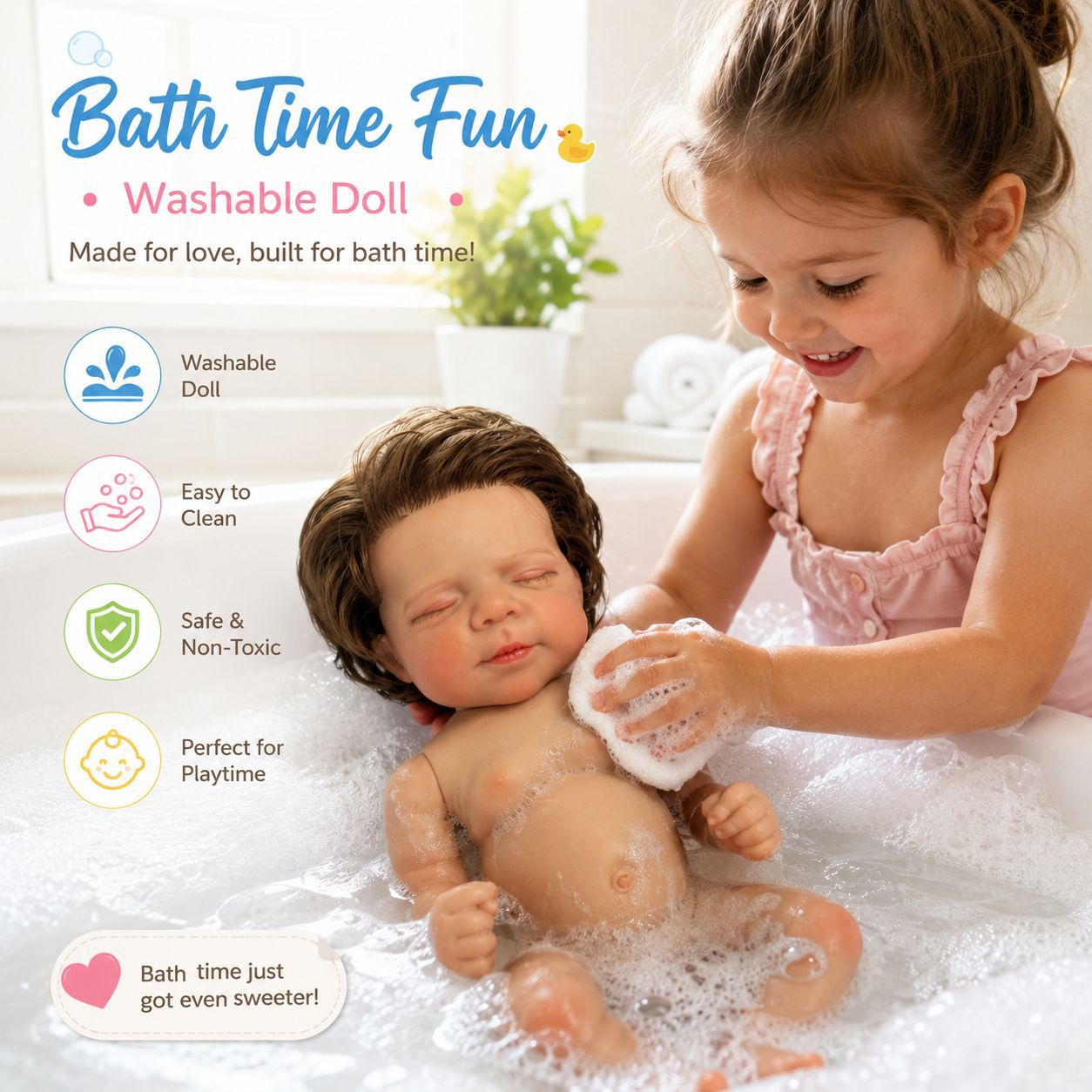 Lifelike 18 Inch with Full Vinyl Reborn Style Doll, Flexible Limbs, Great Gift for Festive Moments and Birthday Celebrations