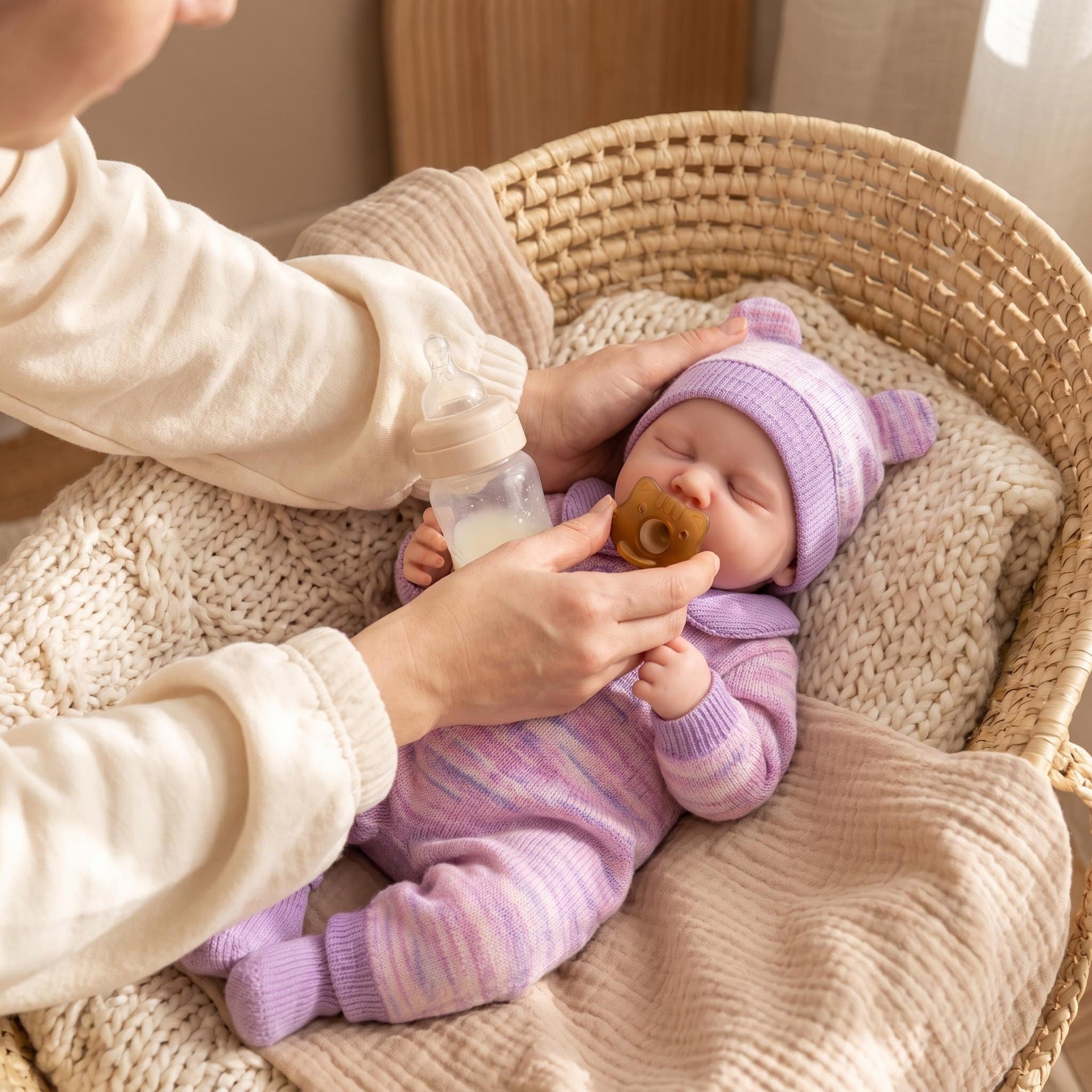 12 Inch Full Silicone Sleeping Newborn Doll, Soft Silicone Material, Thoughtful Gift for Birthdays & Holiday Gatherings