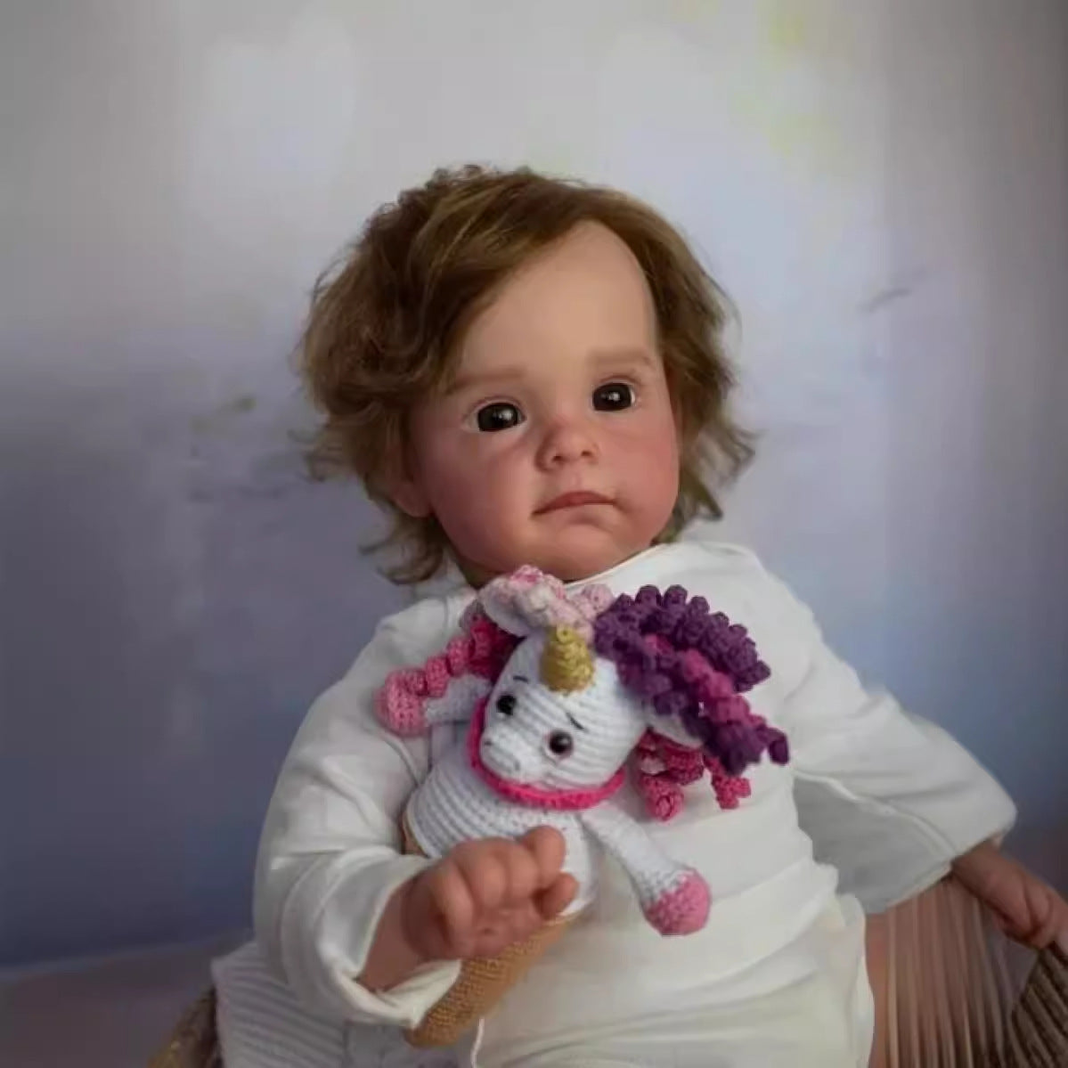23inch Reborn Baby Doll with Cloth Body Toddler Rooted Hair Girl Doll Gift