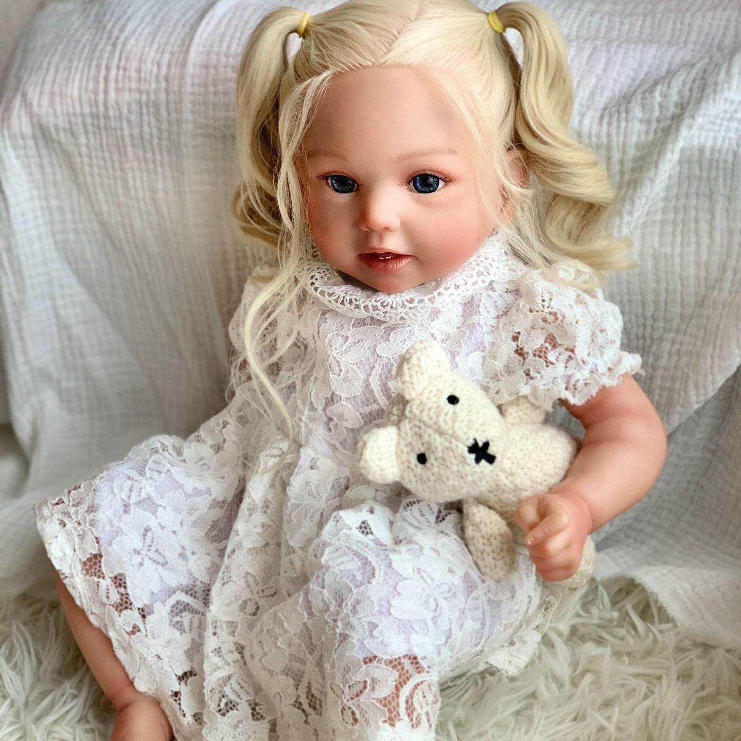 20 Inch with Cloth Body Blonde Reborn Toddler Doll, come with different styles, Birthday & Holiday Companion Gift