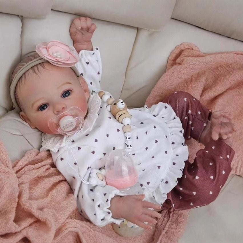 18 inch Newborn Reborn Doll With Cloth/Vinyl Body, Sweet Casual Outfit, Festival Companion Toy
