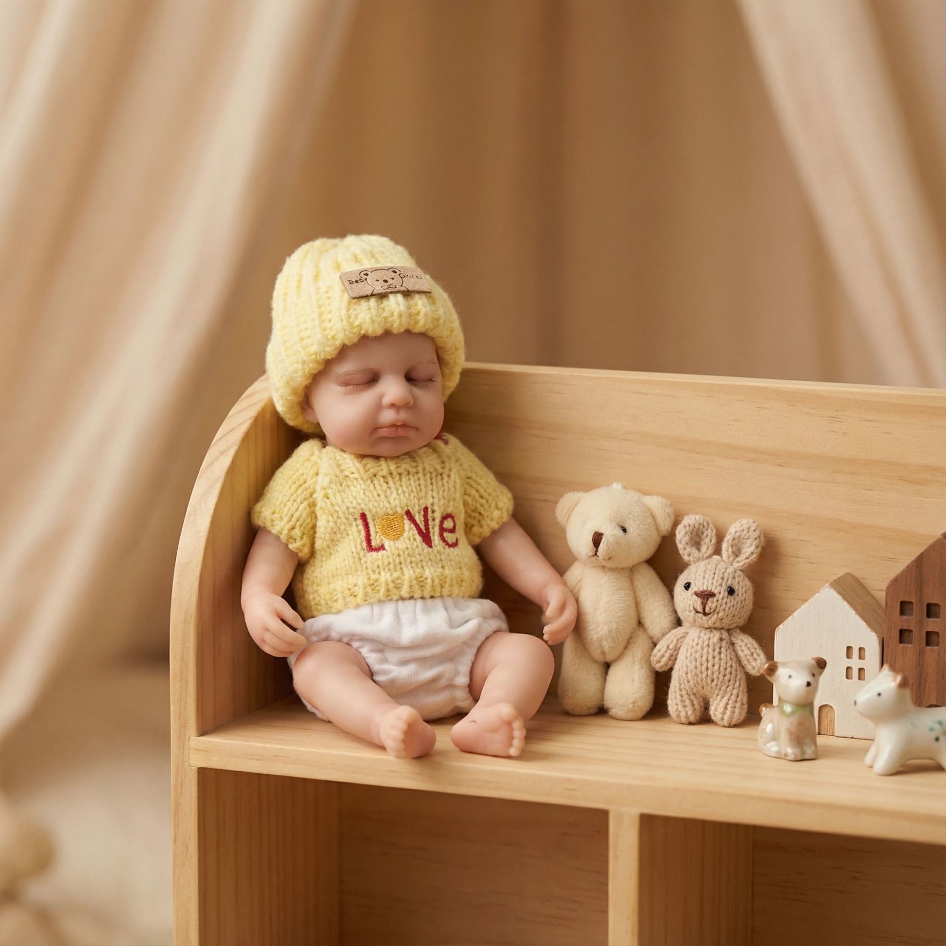 8 Inch Yellow Short Sleeve Set Full Silicone Reborn Doll