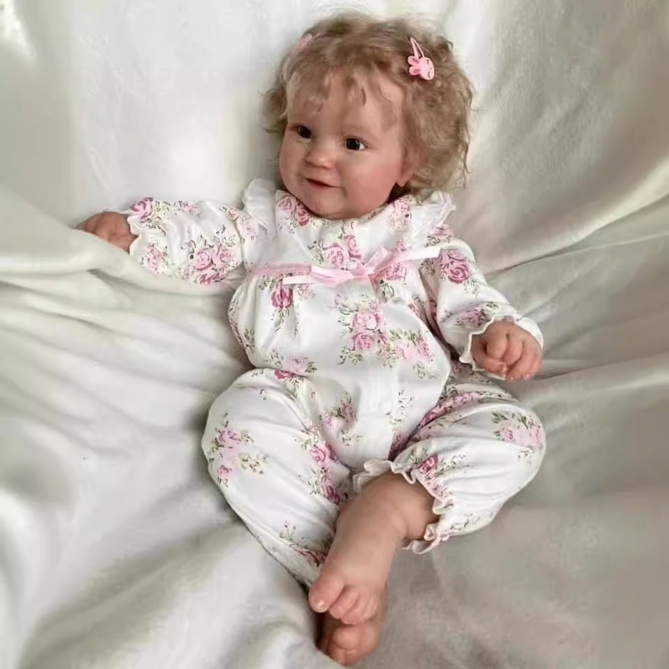 20/24inch Reborn Doll Cute Girl Doll with Cloth Body and Rooted Blonde Hair Realistic Kids Toy and Gift