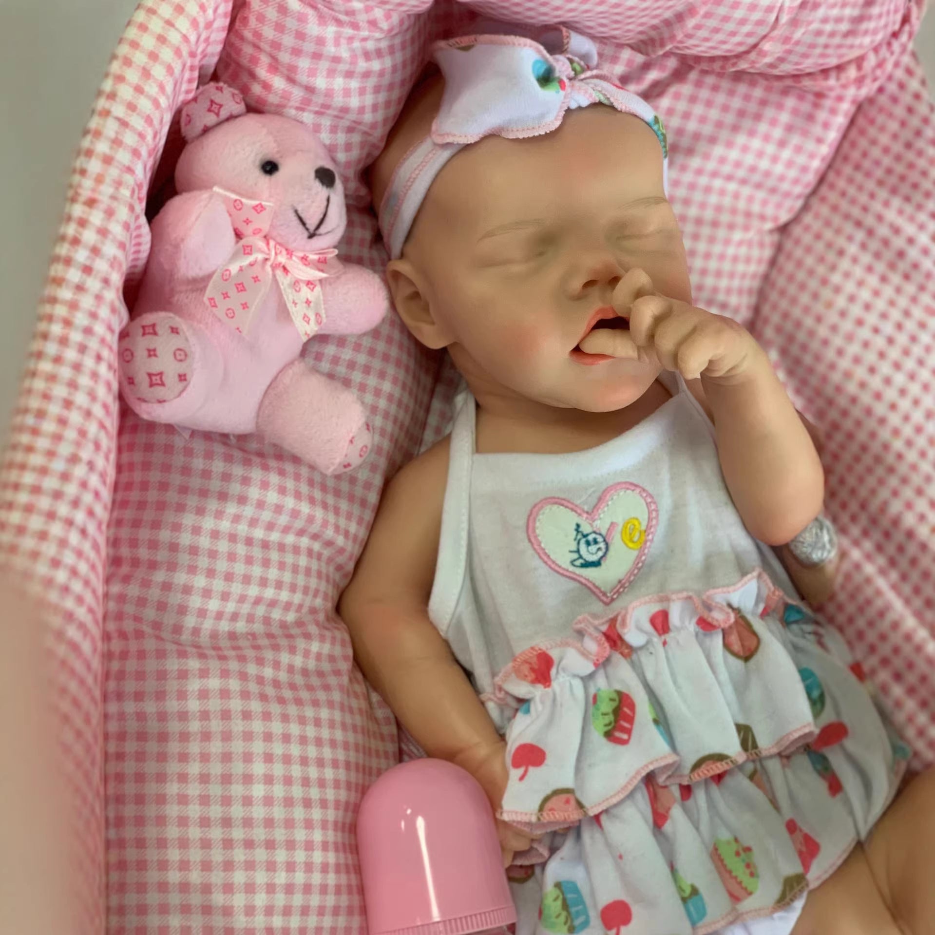 Realistic 18 inch Full Soild Silicone Reborn Doll Soft Bendable Limbs Non-Toxic Safe Kids Companion Doll