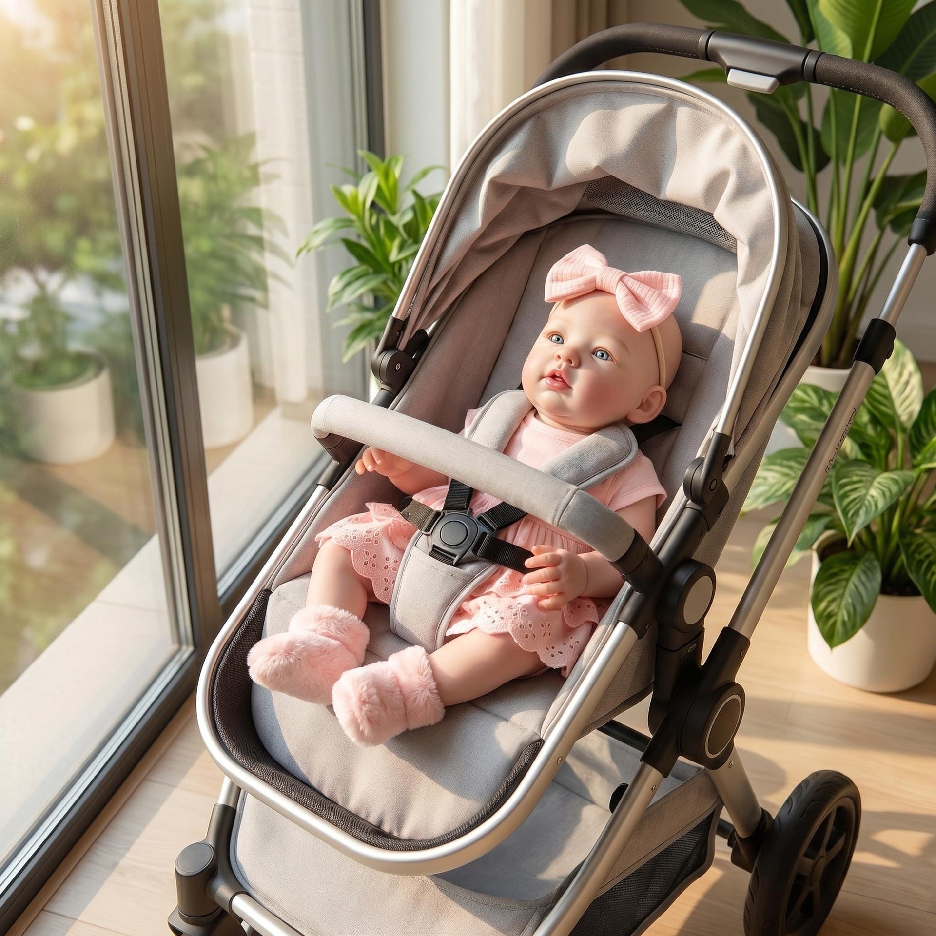 Realistic 19 inch with Full Vinyl Reborn Doll With Open Eyes, Pink Princess Outfit, Holiday Gift For Kids & Collectors