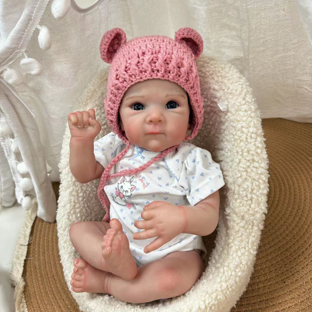 19inch with Full Vinyl Body Touch Soft Newborn Baby Dolls Toys for Girls Reborn Dolls