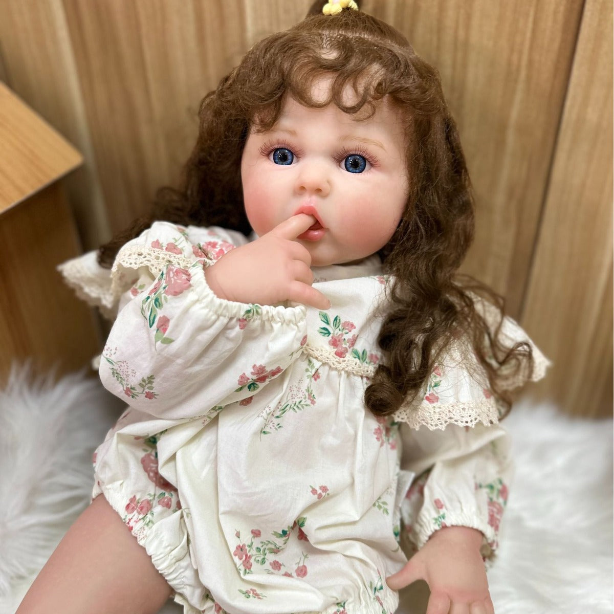 24inch with Cloth body Soft Vinyl limbs Touch Soft Long Curly Newborn Baby Dolls Toys for Girls Reborn Dolls