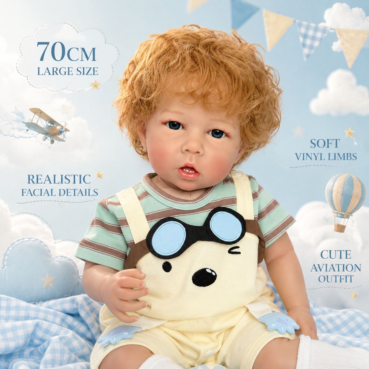 26 Inch with Cloth Body Reborn Style Doll, Hand‑Finished Details, Perfect Choice for Birthday and Holiday Gifting