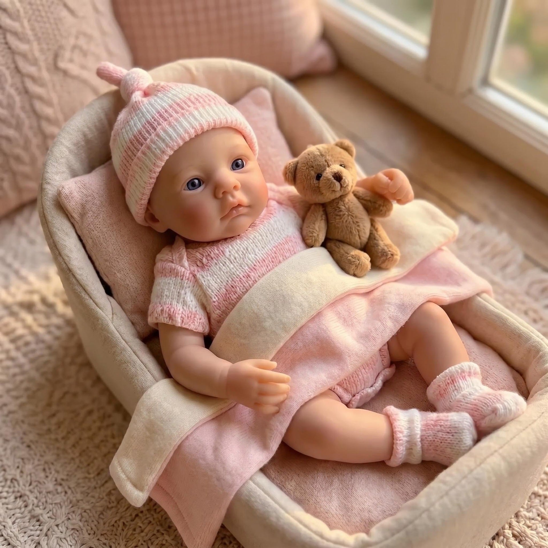 6 Inch with Full Soild Silicone Body Reborn Doll Handcrafted Hyper Real Skin Vein Texture Collectible Art Doll