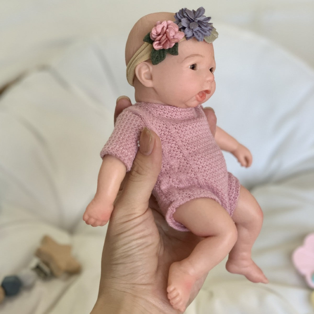 8 inch Ultra Real Touch Full Body Silicone Mini Reborn Doll Washable Reborn Doll for Kids Gift & Display