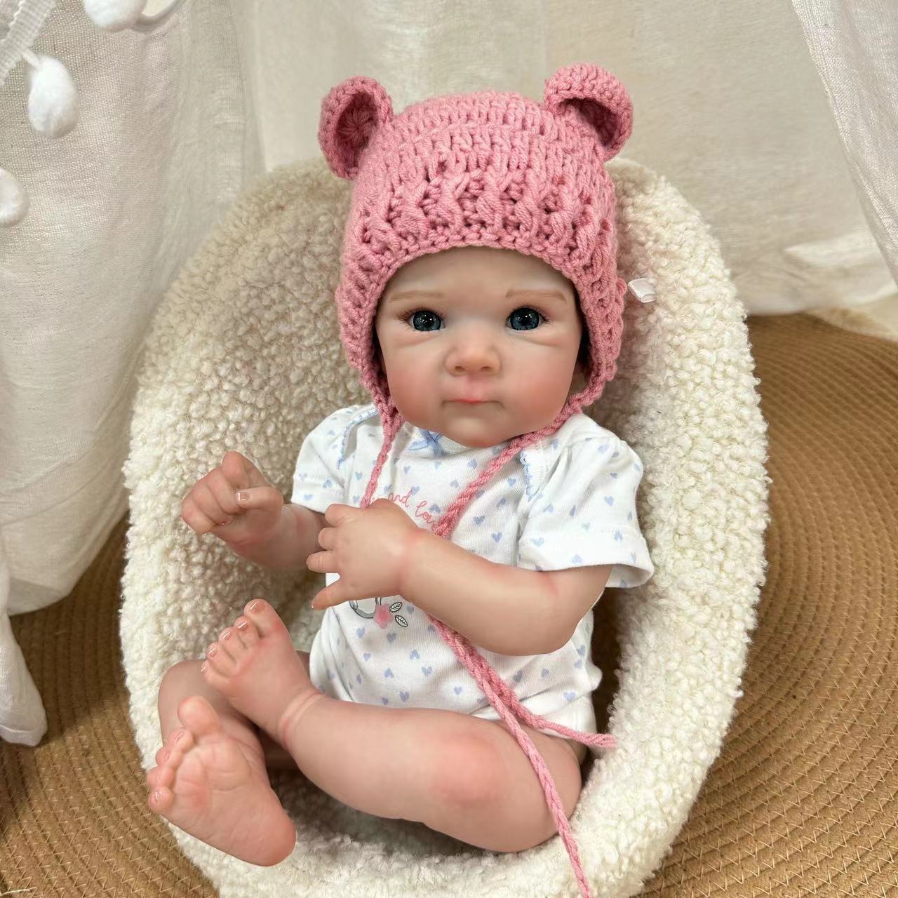 19inch with Full Vinyl Body Touch Soft Newborn Baby Dolls Toys for Girls Reborn Dolls