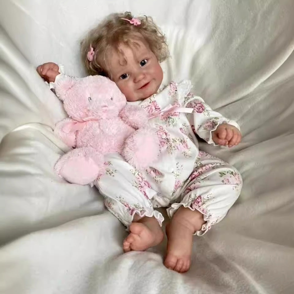 20/24inch Reborn Doll Cute Girl Doll with Cloth Body and Rooted Blonde Hair Realistic Kids Toy and Gift