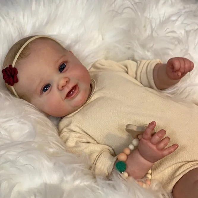 24inch Lifelike Reborn Baby Dolls with Cloth Body Newborn Girl Hand Painted Hair for Gift