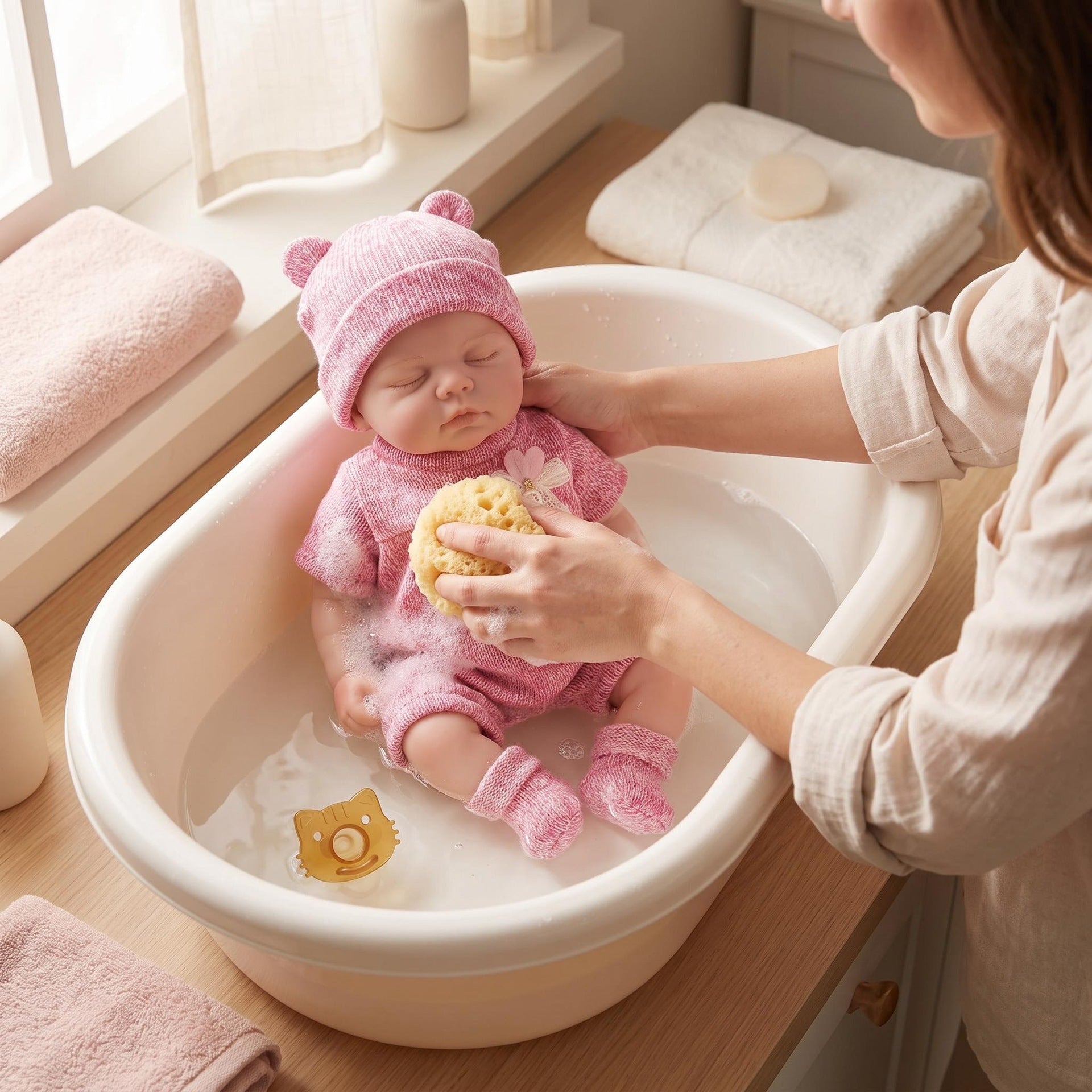 13‑Inch Full Silicone Sleeping Doll with Pacifier, Lovely Surprise for Birthdays and Holiday Gift‑Giving