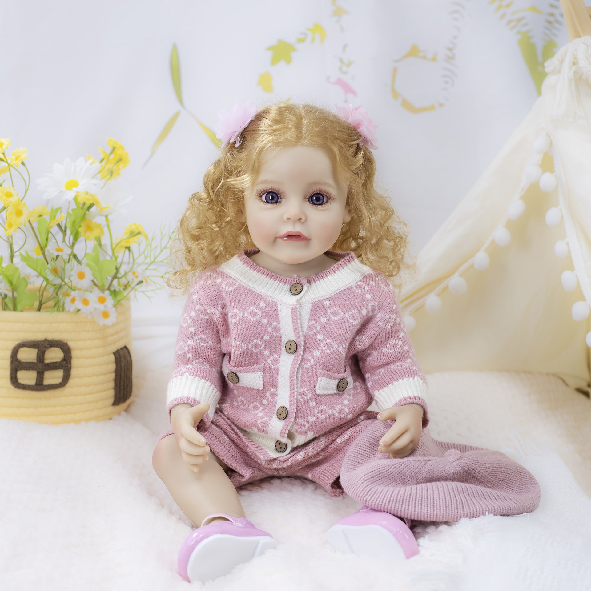 22 Inch with Full Vinyl Body Real‑Looking Reborn Doll, Sweet Gift Option for Children & Adults on Special Occasions