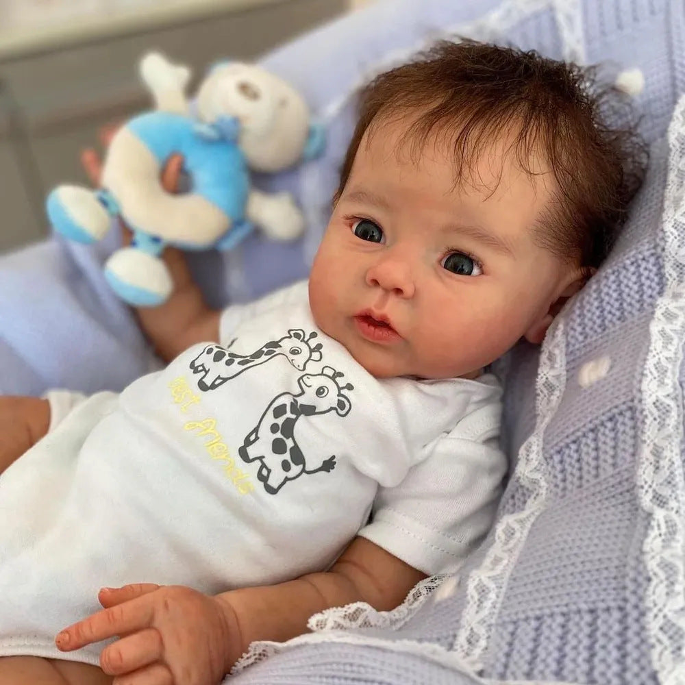 20inch Reborn Dolls with Cloth Body Touch Soft lmplanted Hair Newborn Baby Dolls Toys for Girls Reborn Dolls