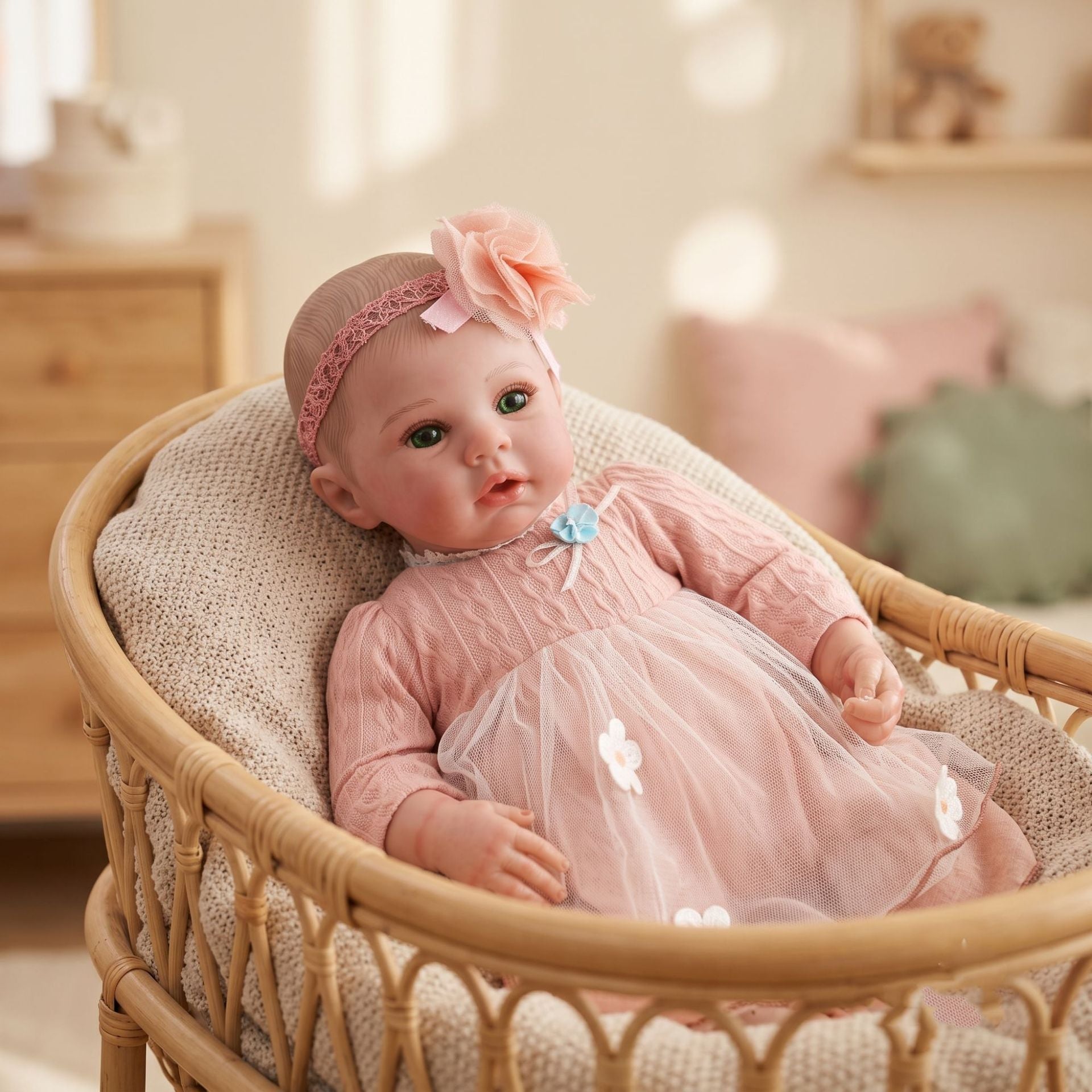 20 Inch with Full Vinyl Realistic Reborn Style Doll, Wonderful Present for Birthday, Holiday and Daily Companion