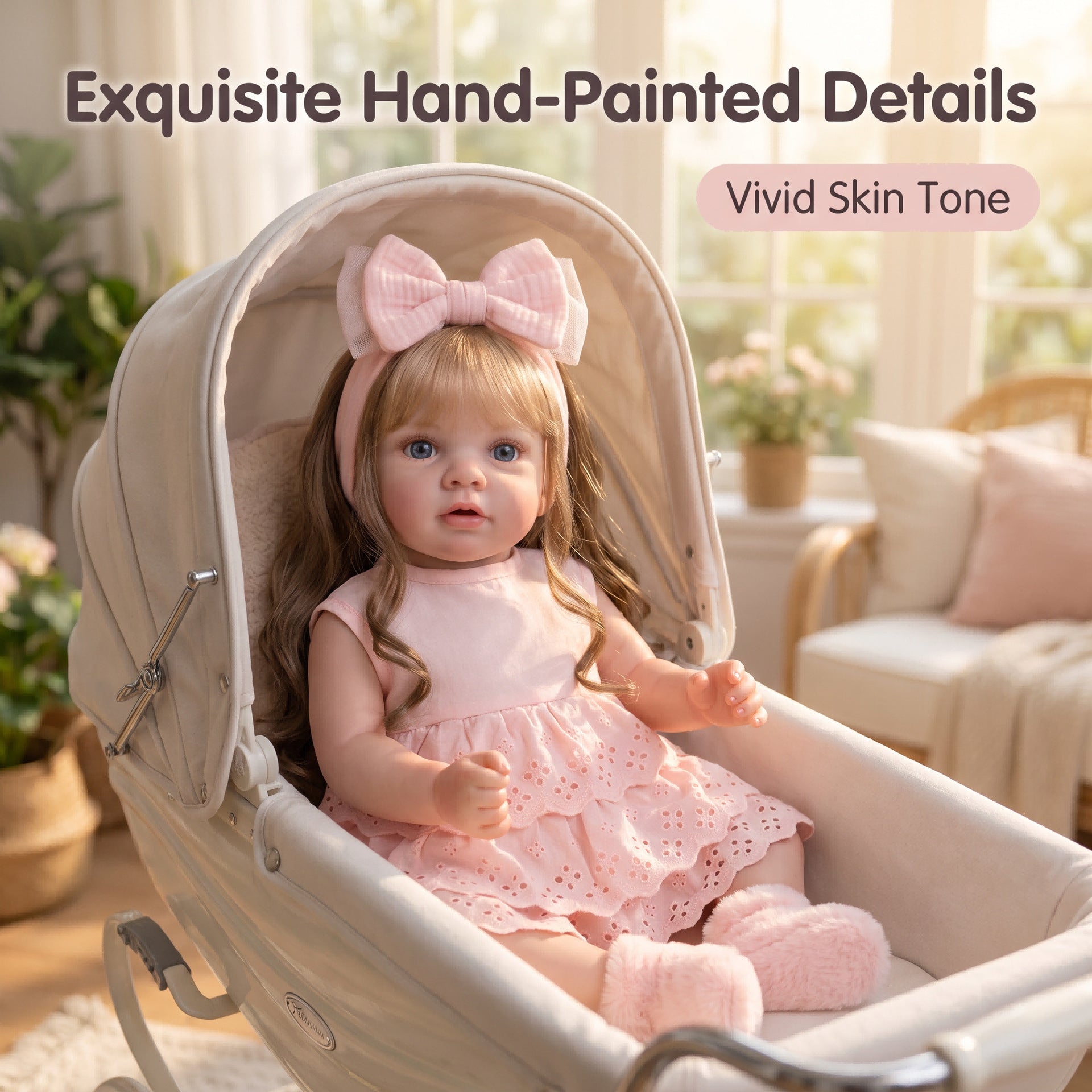 Soft Snuggle Companion 21 Inch with Cloth Body Reborn Doll, Wonderful Gift for Birthdays & Holiday Leisure Time