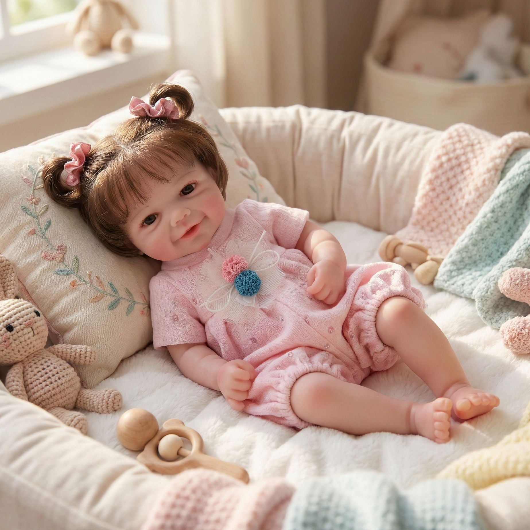 12 inch with Full Solid Silicone reborn doll simulated baby kneading realistic feel stretchable gift