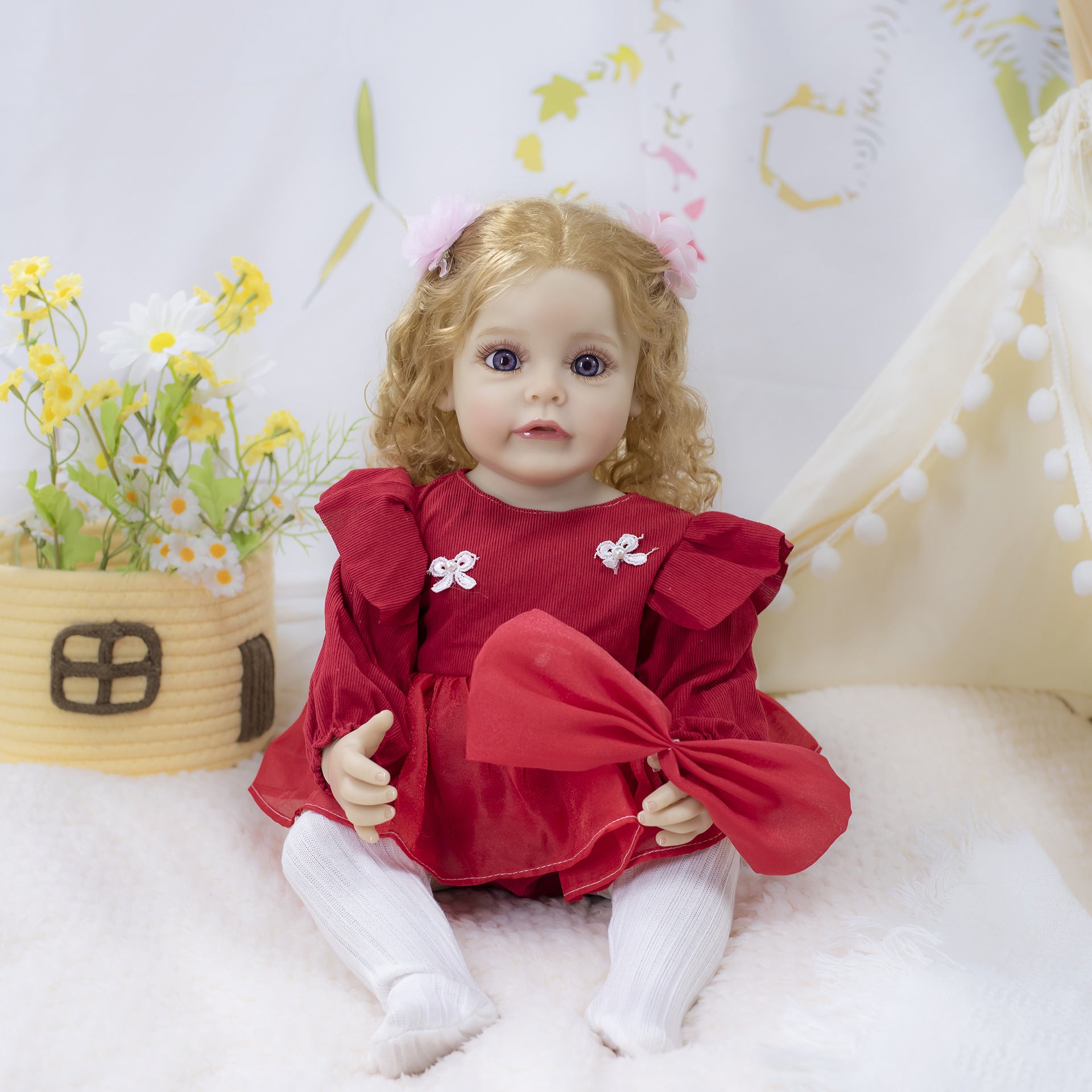 22 Inch with Full Vinyl Body Real‑Looking Reborn Doll, Sweet Gift Option for Children & Adults on Special Occasions