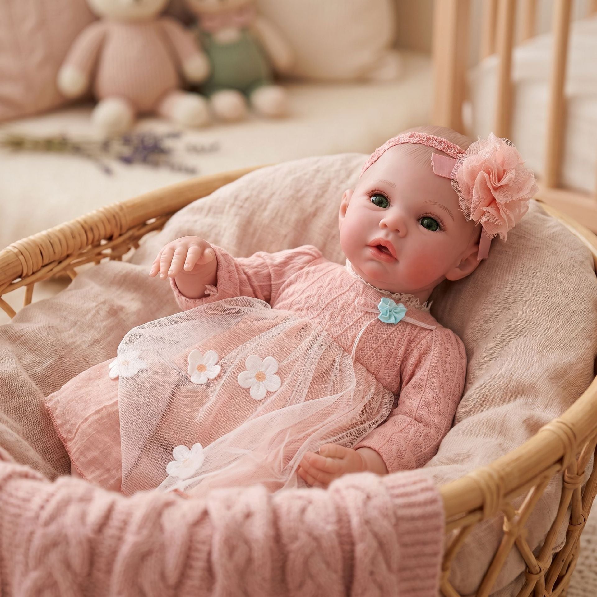 20 Inch with Full Vinyl Realistic Reborn Style Doll, Wonderful Present for Birthday, Holiday and Daily Companion