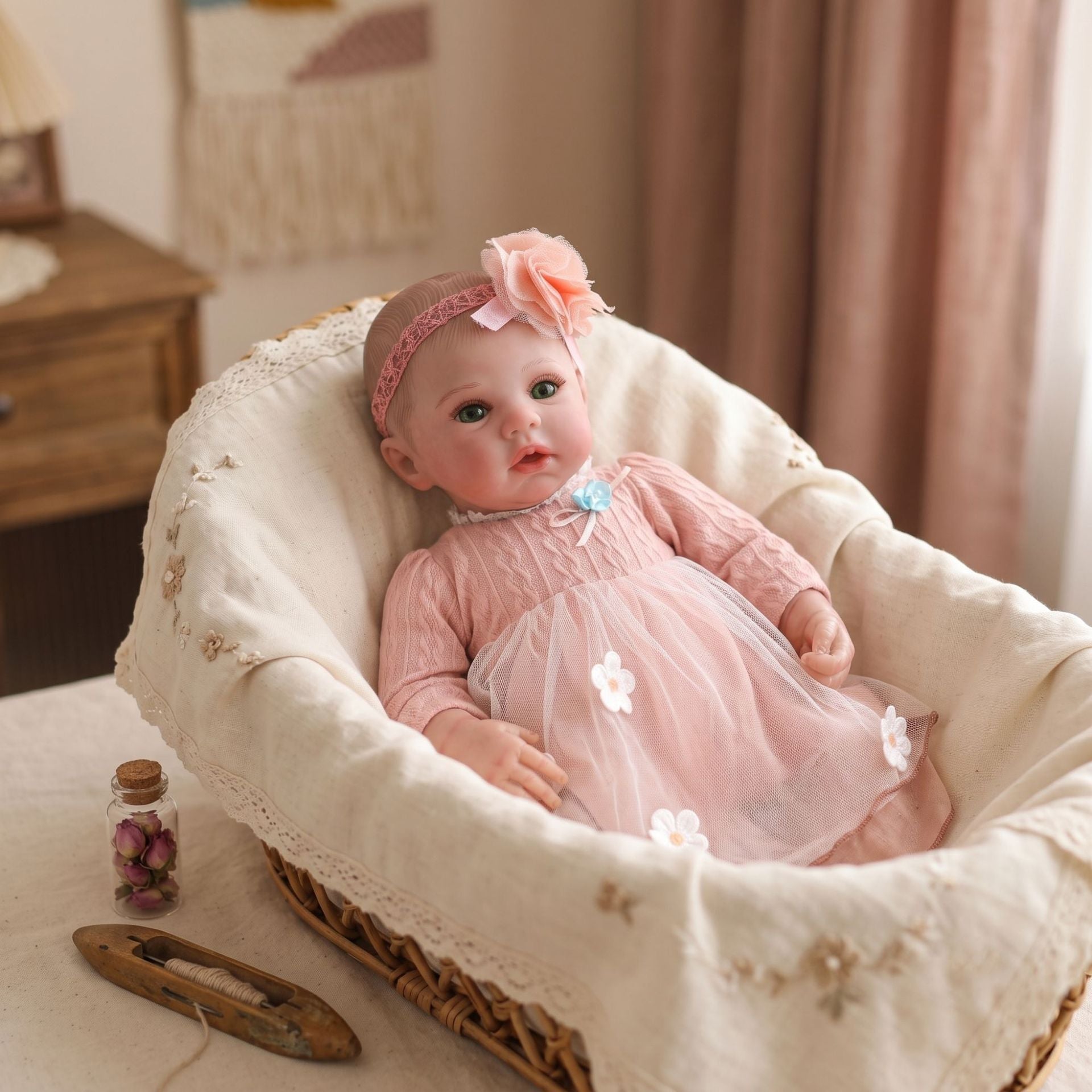 20 Inch with Full Vinyl Realistic Reborn Style Doll, Wonderful Present for Birthday, Holiday and Daily Companion