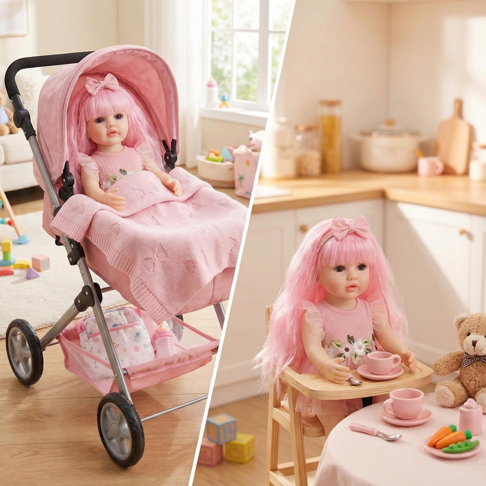 22 inch knitted pink jumpsuit Betty reborn doll