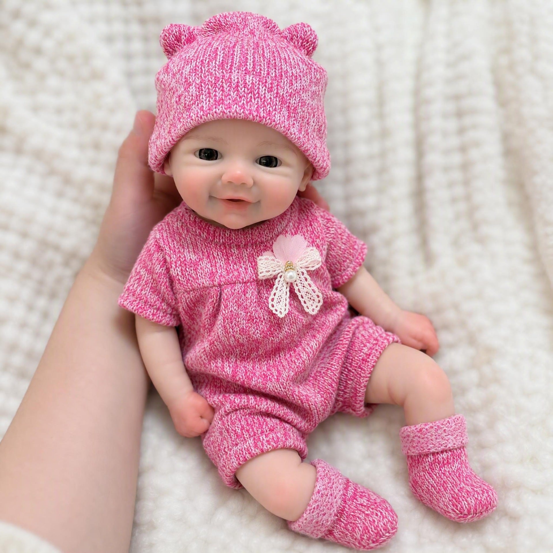 Mini‑sized 12‑Inch Full Silicone Play Doll, Charming Happy Expression, Ideal for Birthday Celebrations & Holiday Seasons
