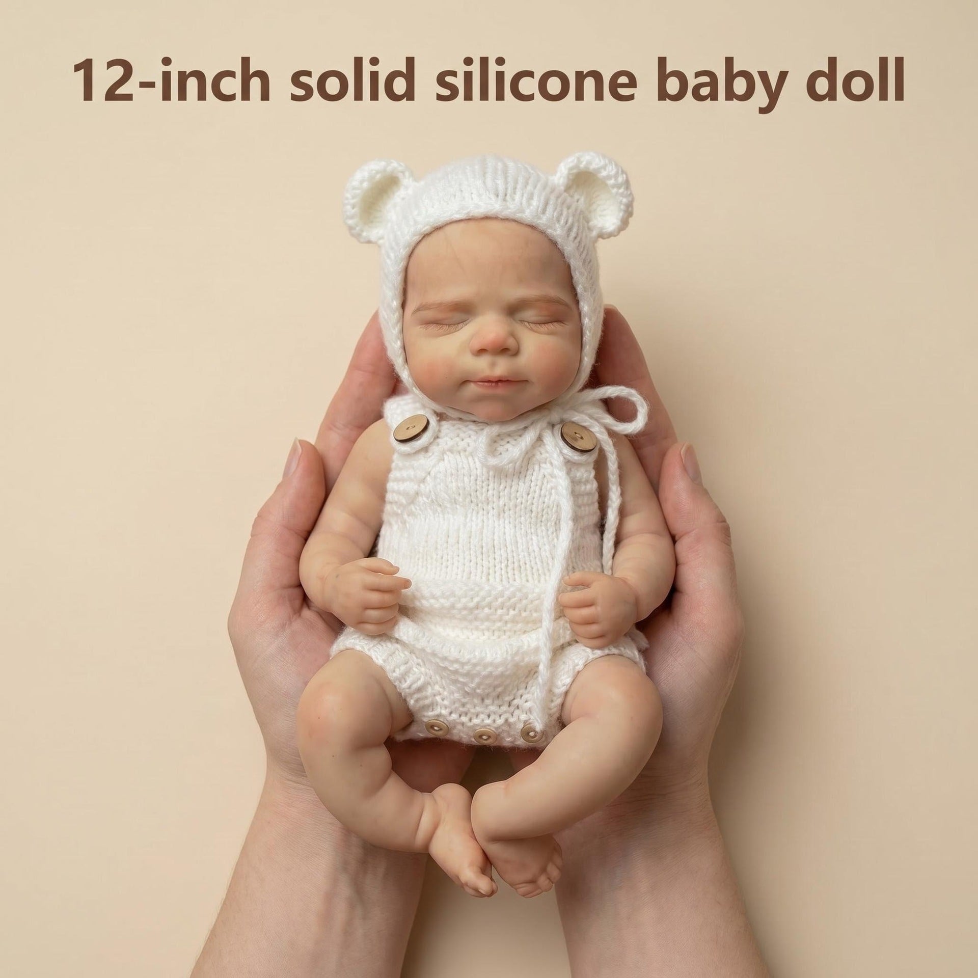 12inch Full Solid Silicone Flexible Elastic Super Soft Cute Small Size Silicone Lifelike Reborn Bebe Doll for Gifts and collectibles
