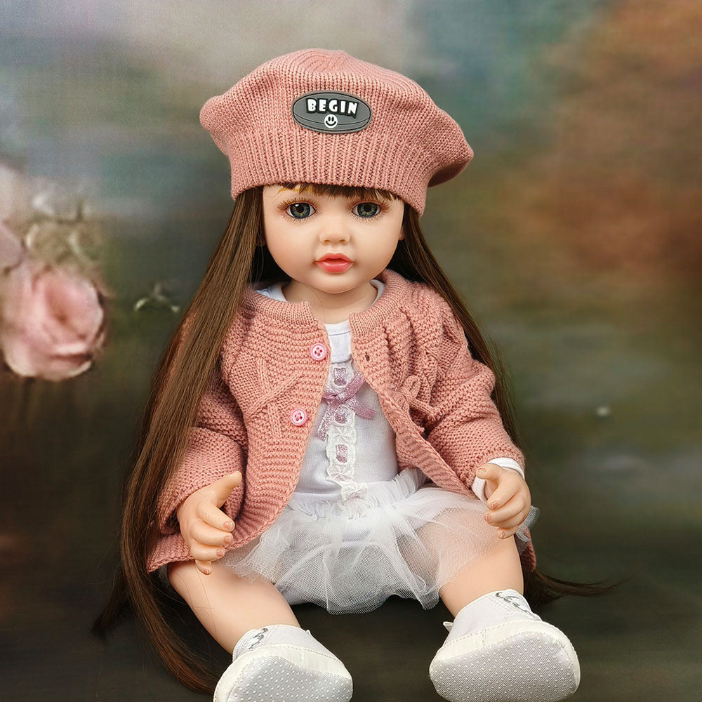 22 Inch with Full Vinyl Sound‑Sensor Reborn Doll, Engaging Companion Play Toy, Perfect Present for Kids & Adult Collectors on Special Days