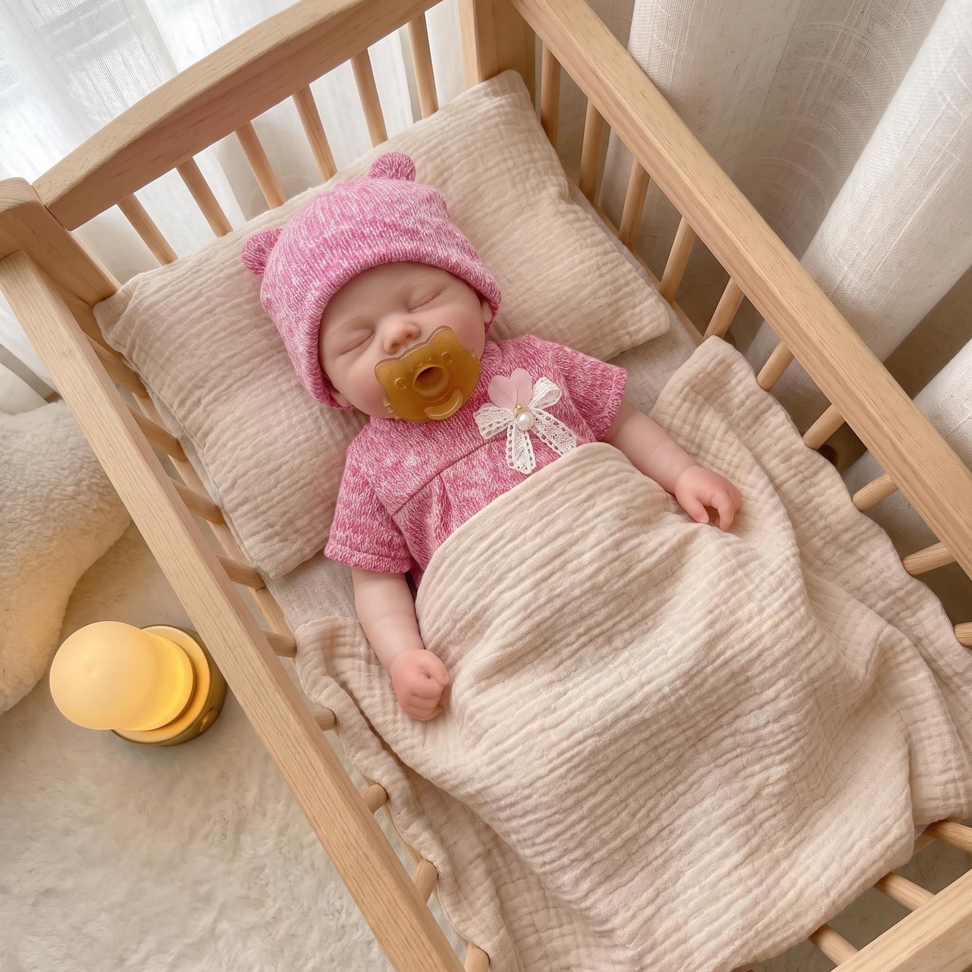 13‑Inch Full Silicone Sleeping Doll with Pacifier, Lovely Surprise for Birthdays and Holiday Gift‑Giving