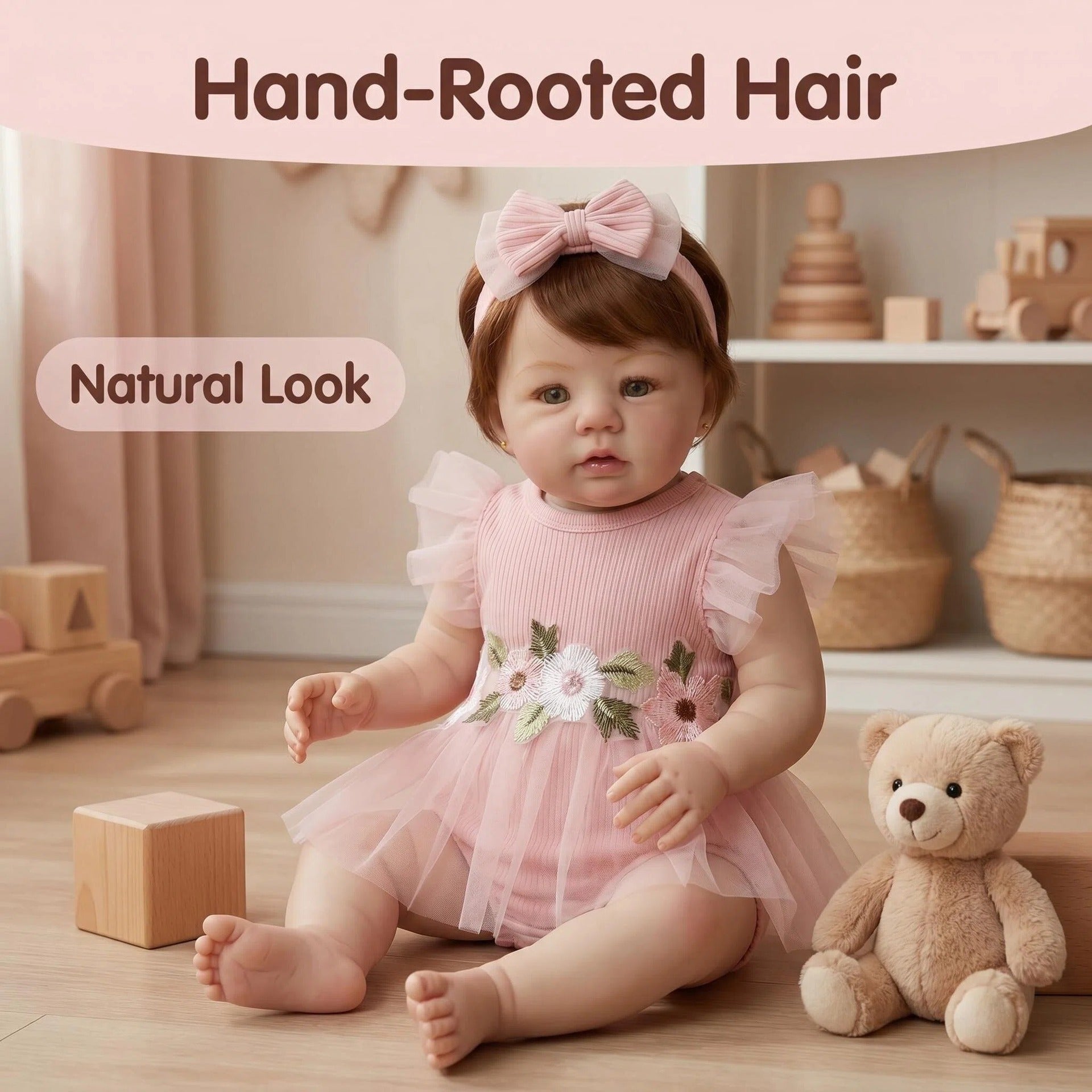 19 Inch Full Vinyl Reborn Baby Doll, Lifelike Poseable Infant Doll For Kids Role Play & Adult Emotional Comfort, Premium Gift Option For Birthday Parties, Seasonal Holidays & Baby Shower Celebrations