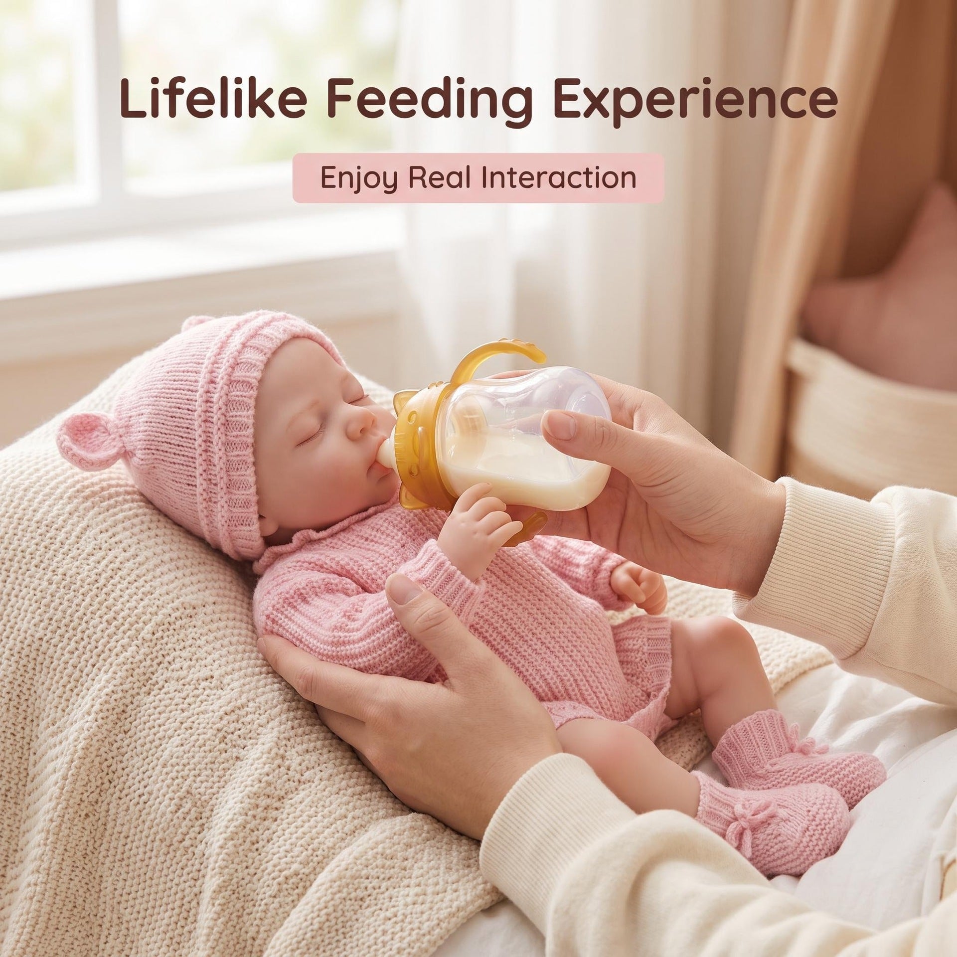 18 Inch Full Silicone Sleeping Doll, Easy‑to‑Clean Waterproof Body, Ideal Keepsake for Birthday and Holiday Gift Giving