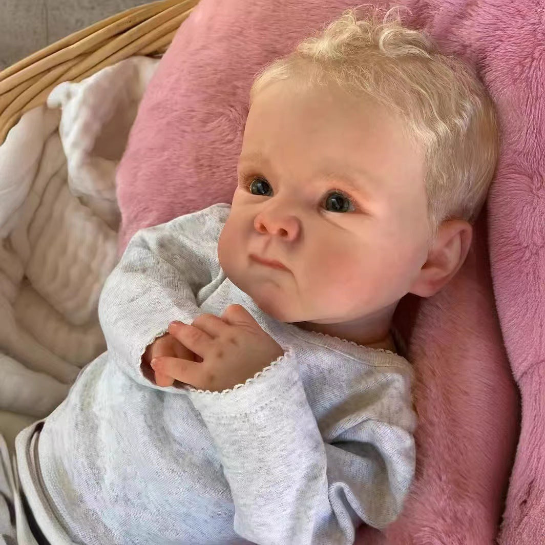 19inch Reborn Dolls with Cloth Body Touch Soft lmplanted Gold Hair Newborn Baby Dolls Toys for Girls Reborn Dolls