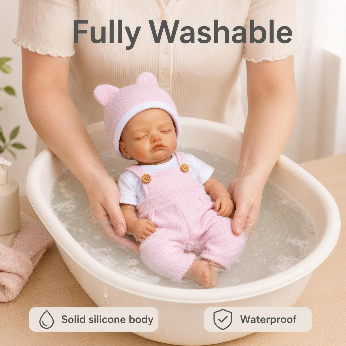 13 inch solid silicone doll for children as holiday gift, collectible solid silicone
