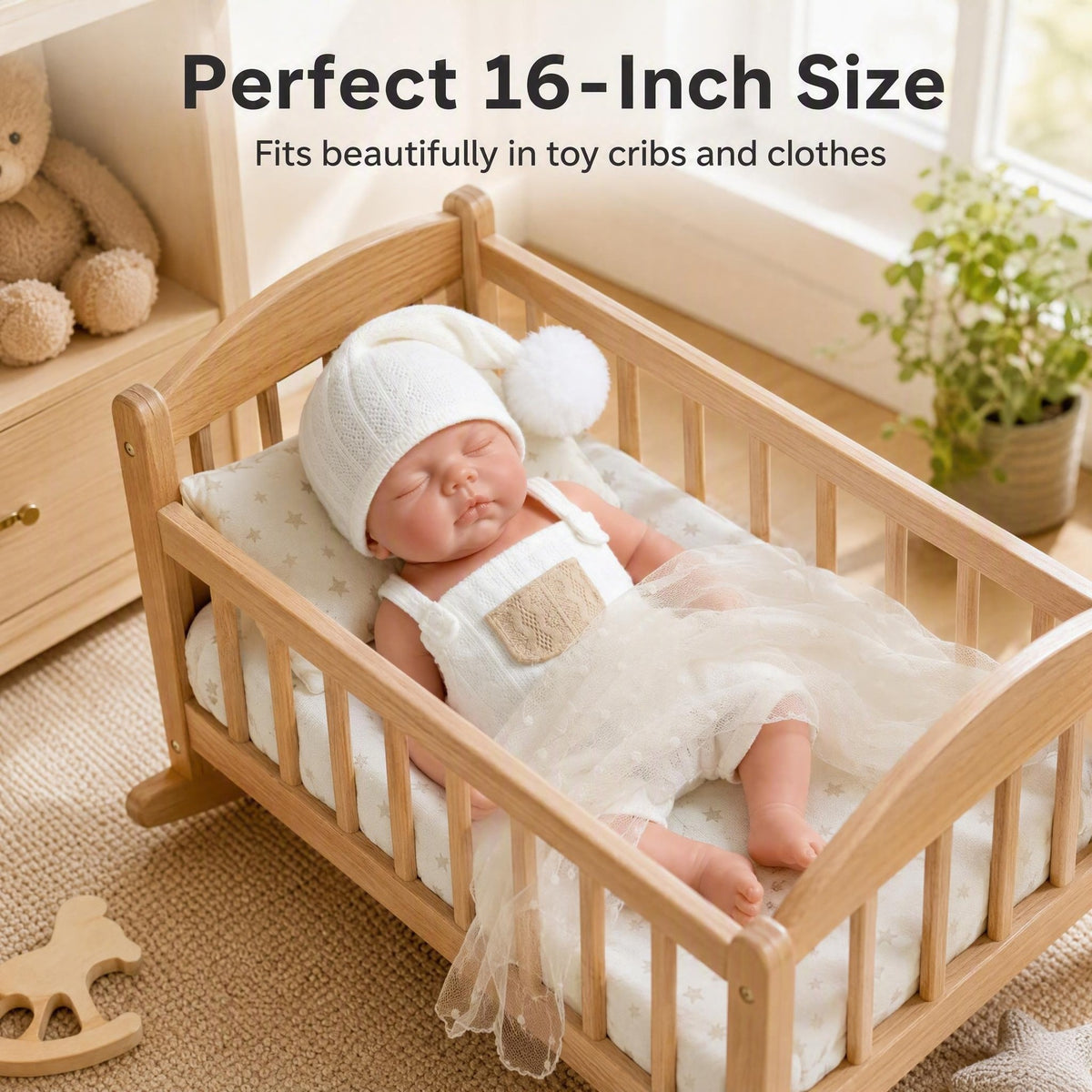 16 inch Reborn Baby Solid Silicone Body Lifelike Floppy Newborn Doll Xmas Gift