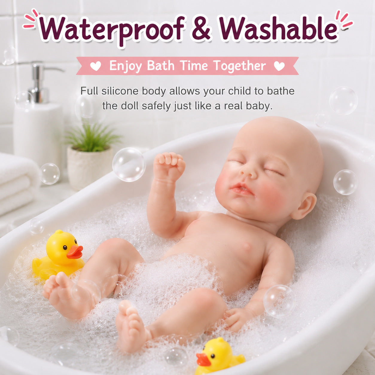 17 inch Lifelike Reborn Baby Doll - Realistic Full Silicone Newborn Toddler Toy for Ages 3+