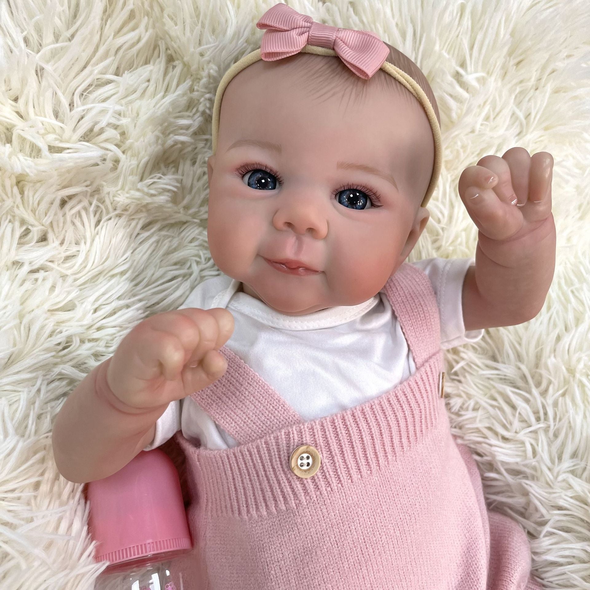 20Inch Real Life Reborn Baby Doll with Cloth Body True-to-Life 3D Skin Handmade Newborn Style Doll Toy for Girls