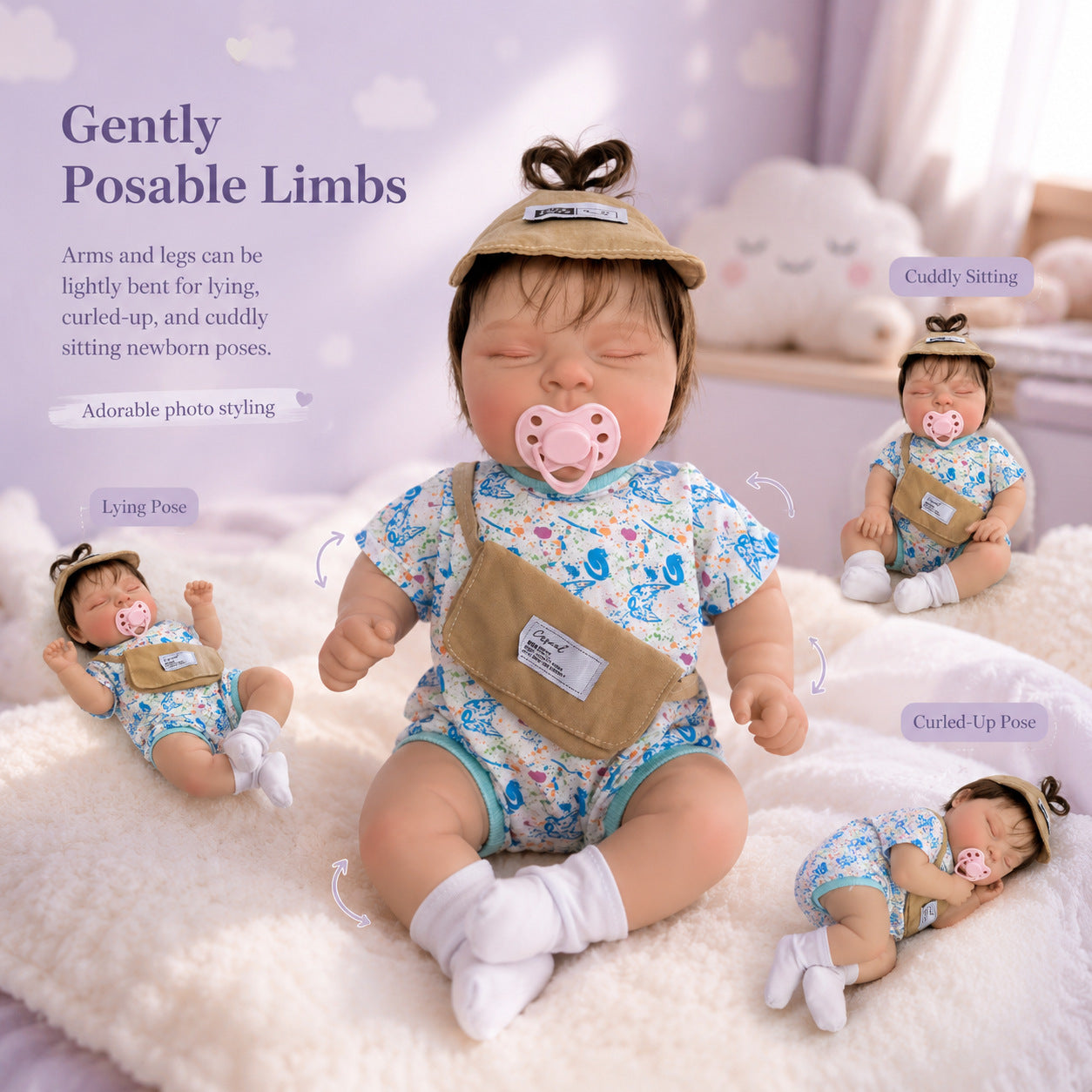 18 Inch With Cloth Body Reborn‑Style Doll, Versatile Keepsake for Kids & Adult Doll Collectors