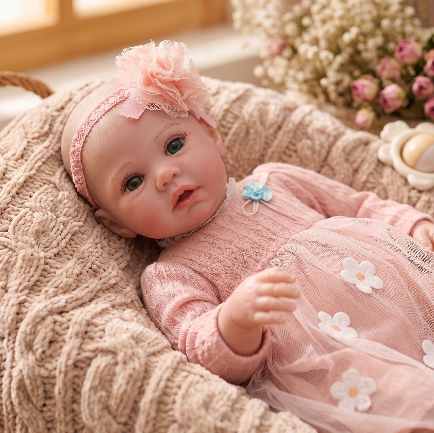 20 Inch with Full Vinyl Realistic Reborn Style Doll, Wonderful Present for Birthday, Holiday and Daily Companion
